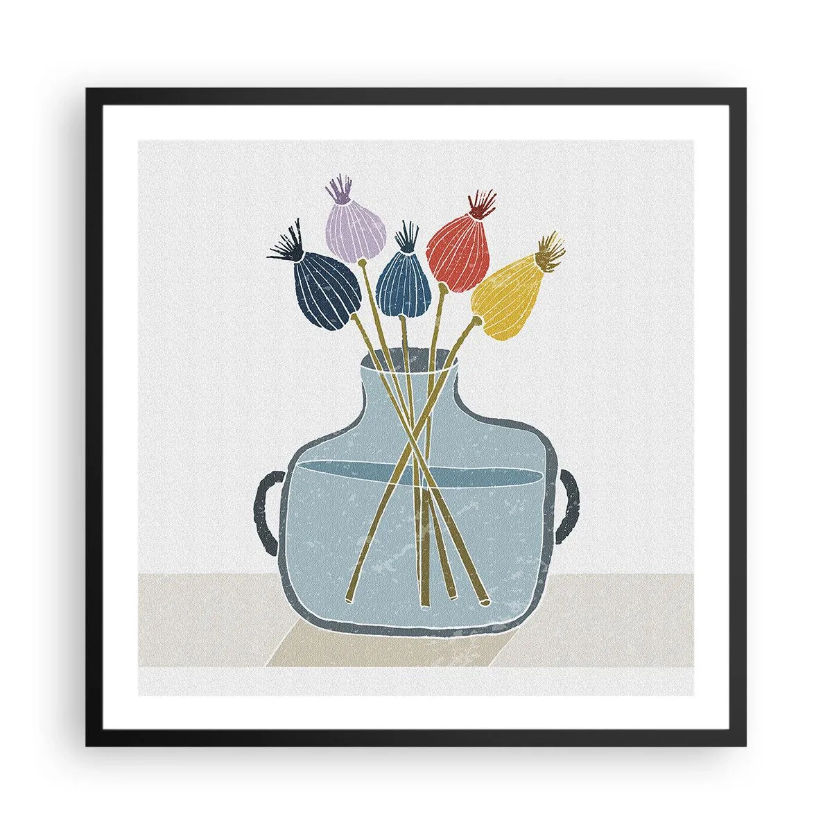 Plakat i sort ramme - Som et valmuefrø - 60x60 cm