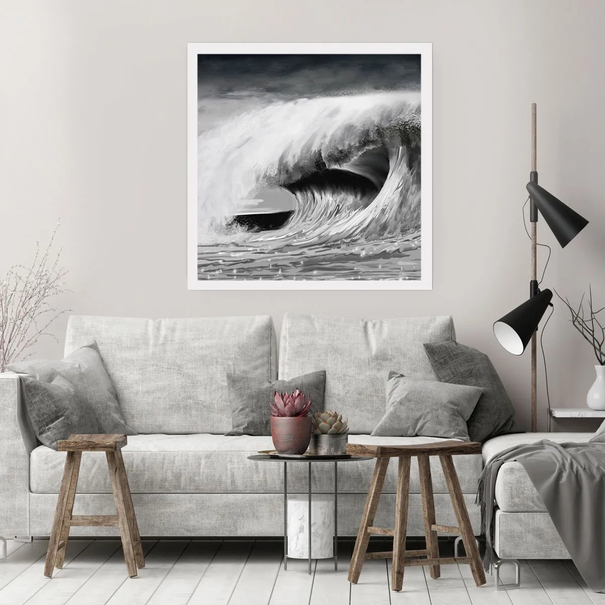 Plakat - Havets vrede - 50x50 cm