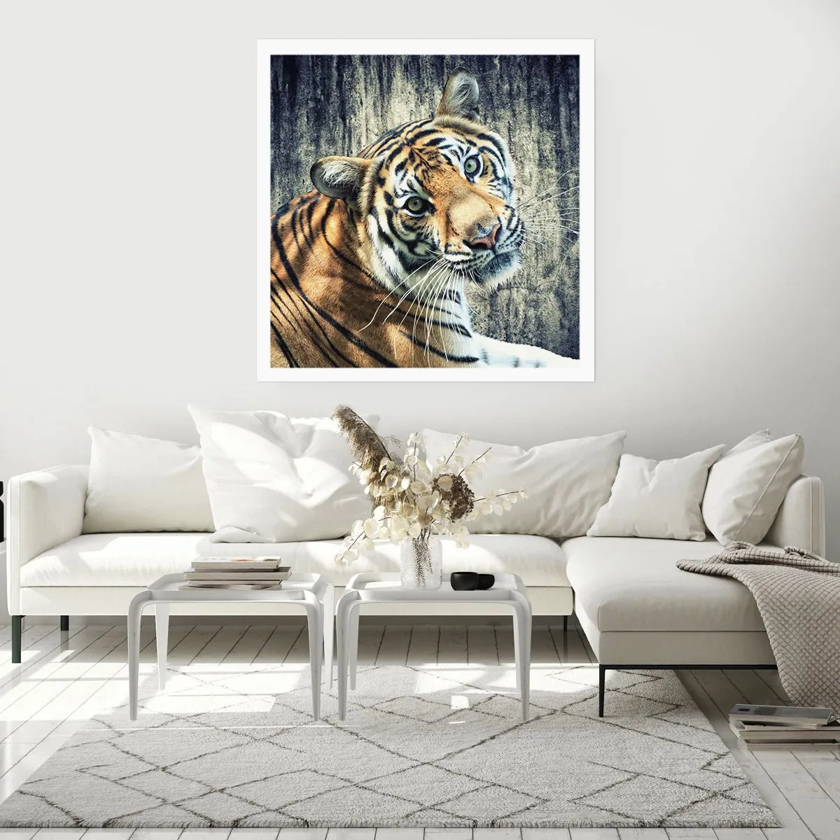 Plakat - Portræt i lysstrømme - 60x60 cm