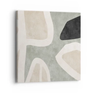 Lærredstryk - Billede på lærred - Komposition med et sort tema - 30x30 cm
