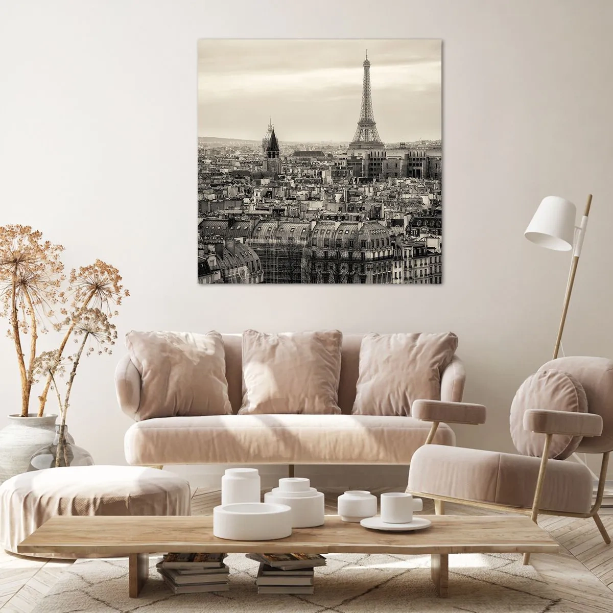 Lærredstryk - Billede på lærred - Over Paris' hustage - 50x50 cm
