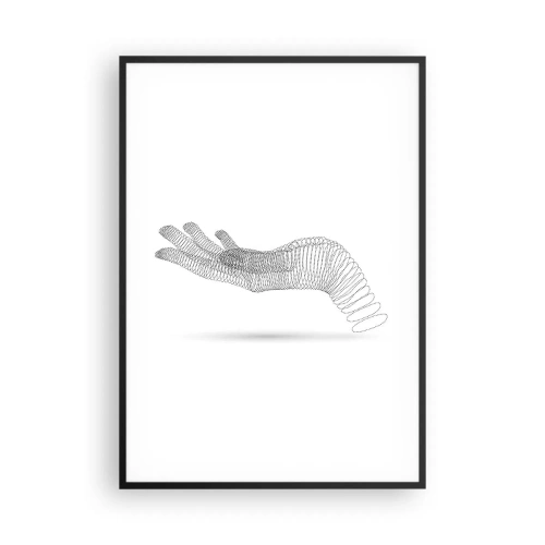 Plakat i sort ramme - Fjedrende hånd - 70x100 cm