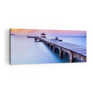 Lærredstryk - Billede på lærred - Et hav af ro til horisonten - 100x40 cm