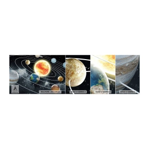Prøve Fototapet Selvklæbende Deluxe Sticker - Kosmisk dans - Kosmos, Galaxy, Solsystem - 100x30 cm