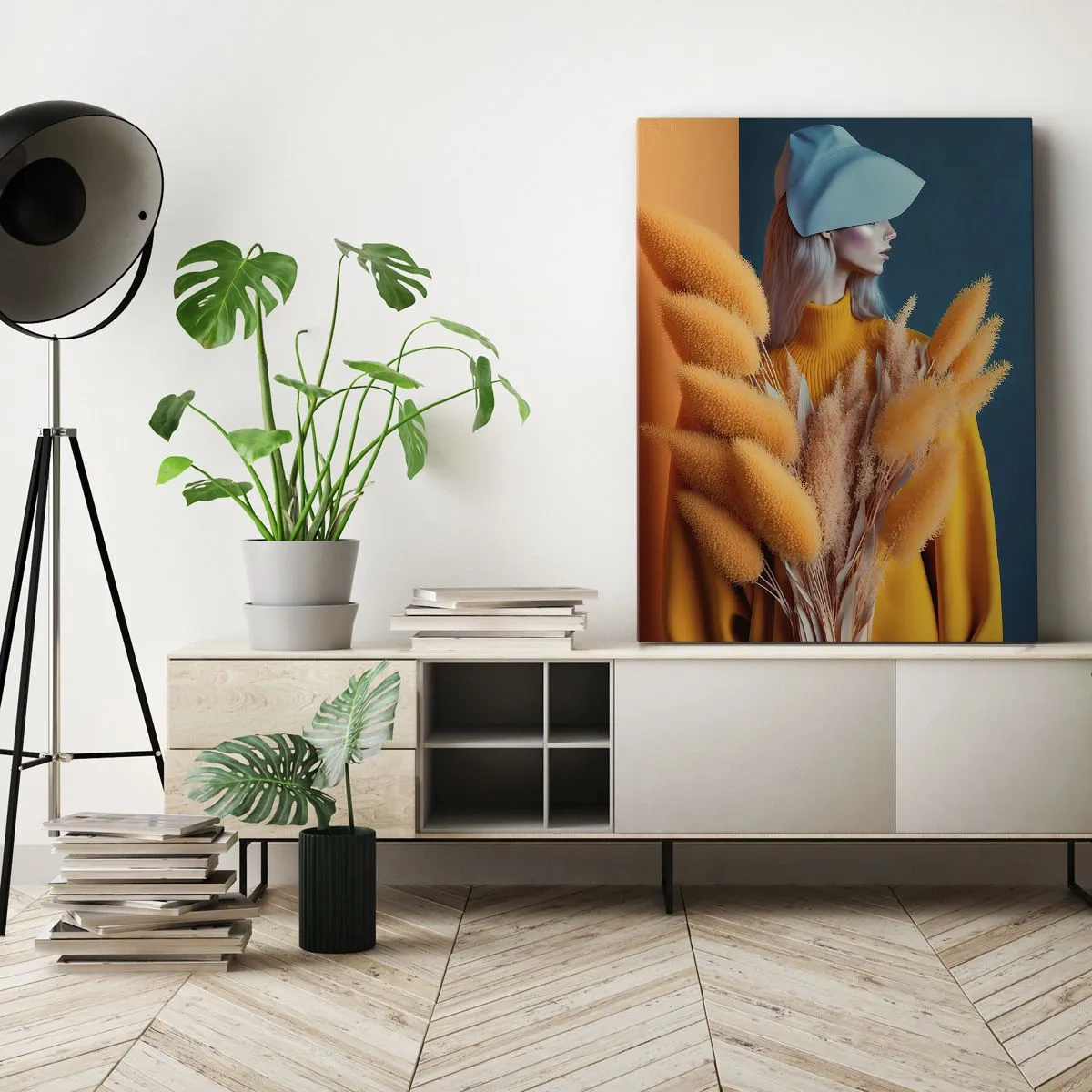 Lærredstryk - Billede på lærred - Fluffy portræt - 45x80 cm