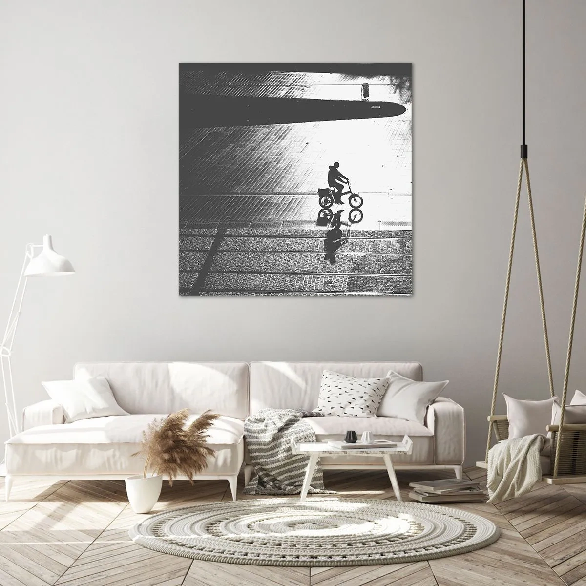 Lærredstryk - Billede på lærred - Fremad, gennem byen - 70x70 cm