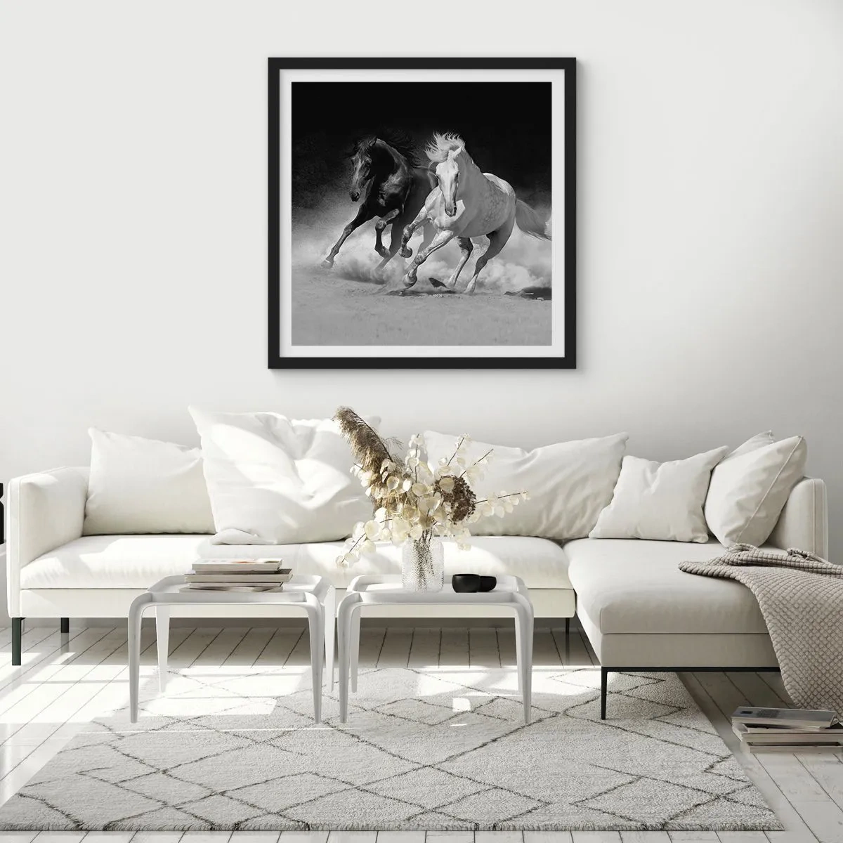 Plakat i sort ramme - Frihedens galop - 40x40 cm