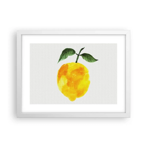 Plakat i hvid ramme - Hvordan man kender smagen af solen - 40x30 cm