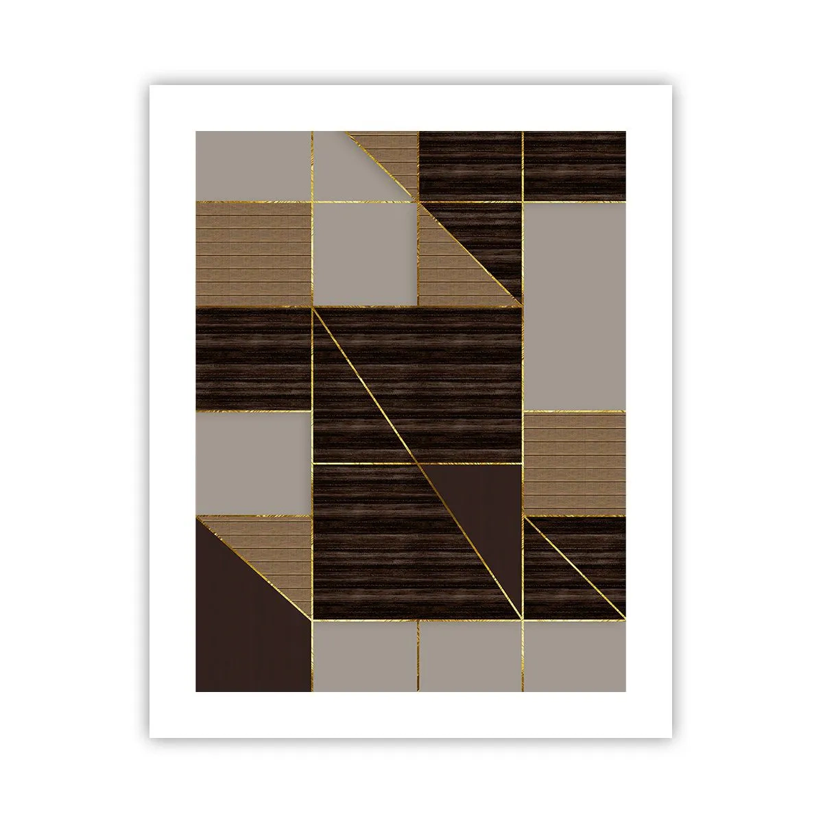 Plakat - En mosaik af brune og gyldne farver - 40x50 cm