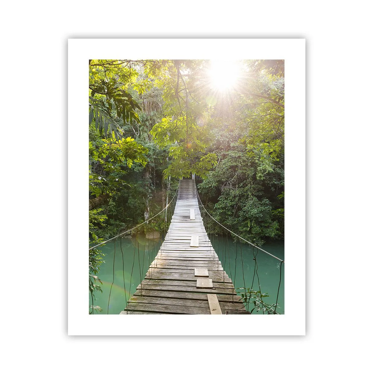 Plakat - Over det azurblå vand til den azurblå skov - 40x50 cm