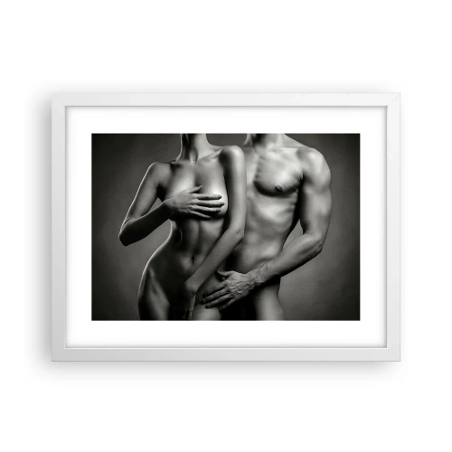 Plakat i hvid ramme - Adam og Eva - 40x30 cm