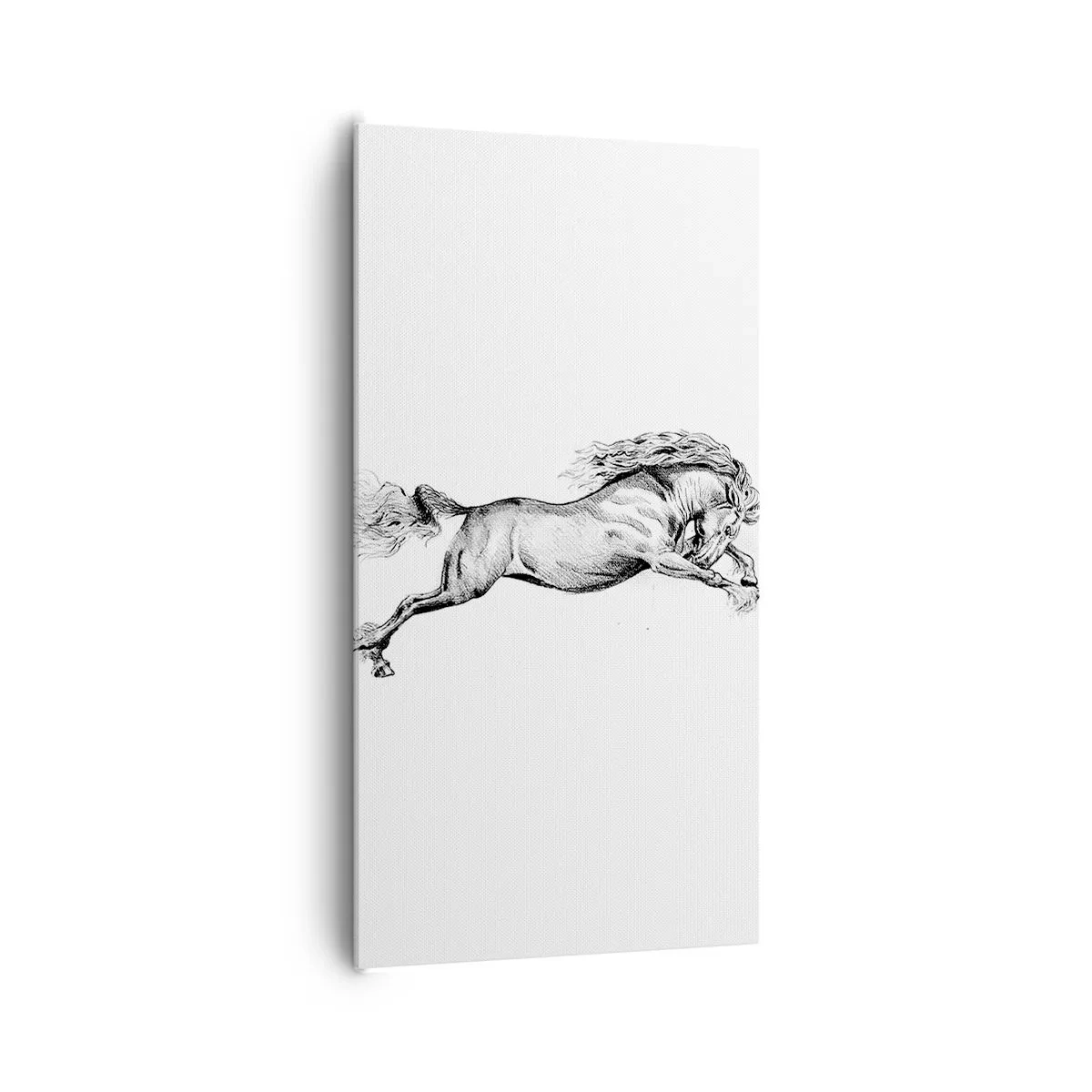 Lærredstryk - Billede på lærred - Stoppet i galop - 65x120 cm