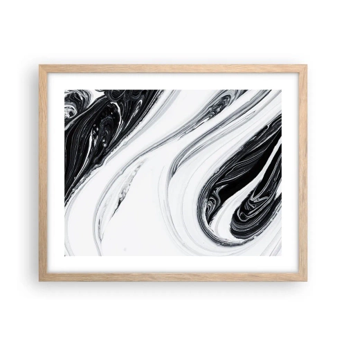 Plakat i ramme af lyst egetræ - Kombination af modsætninger - 50x40 cm
