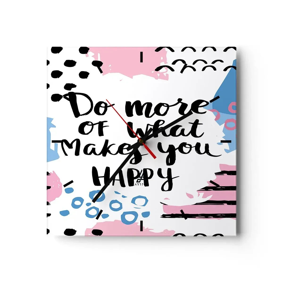 Vægur, Uret - Hvordan man bliver lykkelig - 40x40 cm