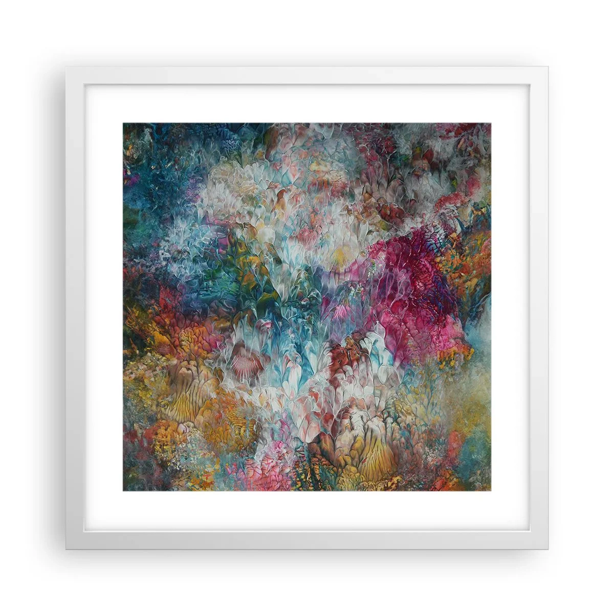 Plakat i hvid ramme - I fuldt flor - 40x40 cm