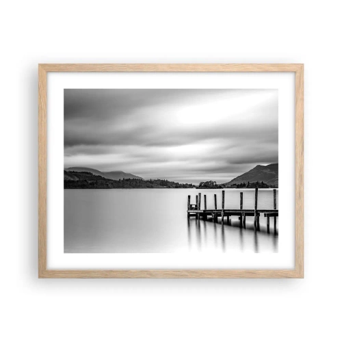 Plakat i ramme af lyst egetræ - Mildhed og styrke - 50x40 cm