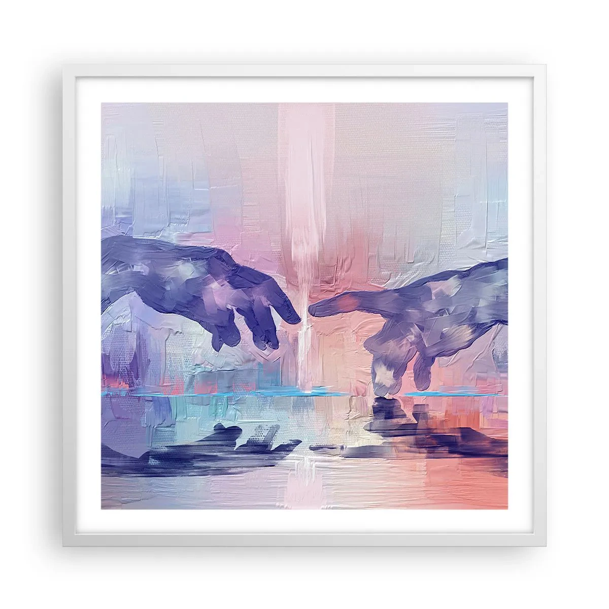 Plakat i hvid ramme - Den guddommelige gnist af liv - 60x60 cm