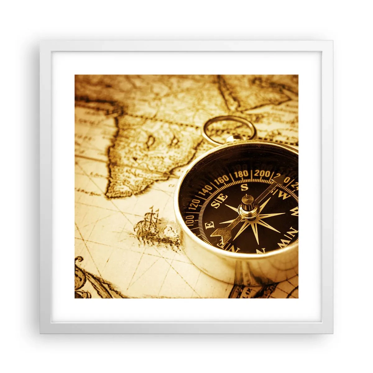 Plakat i hvid ramme - Øst eller vest? - 40x40 cm