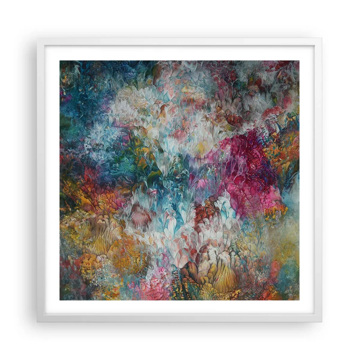 Plakat i hvid ramme - I fuldt flor - 60x60 cm