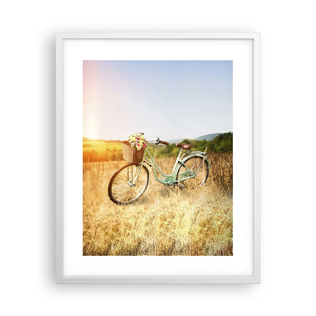 Plakat i hvid ramme - Jeg bliver her et stykke tid - 40x50 cm