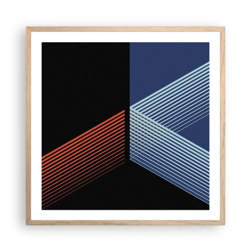 Plakat i ramme af lyst egetræ - En simpel historie - 60x60 cm