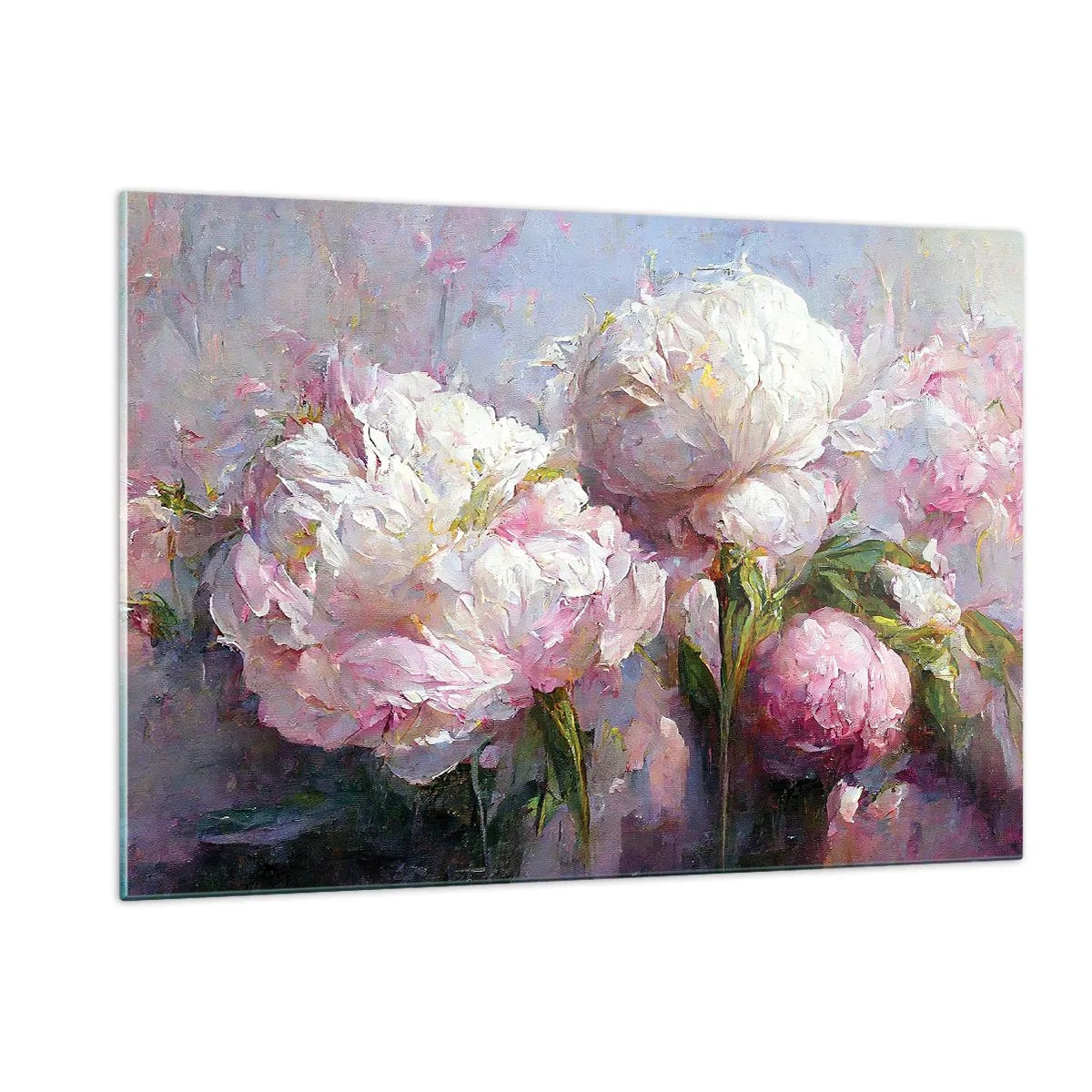 Billede på glas - En buket fyldt med liv - 120x80 cm