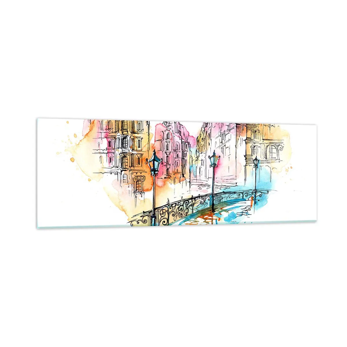 Billede på glas - Byens hjerte - 90x30 cm