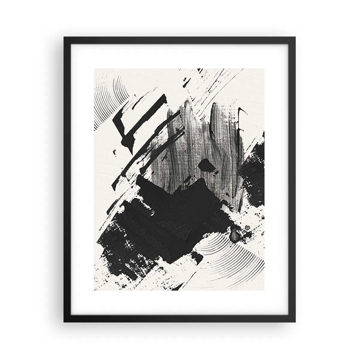 Plakat i sort ramme - Abstraktion - det sortes udtryk - 40x50 cm