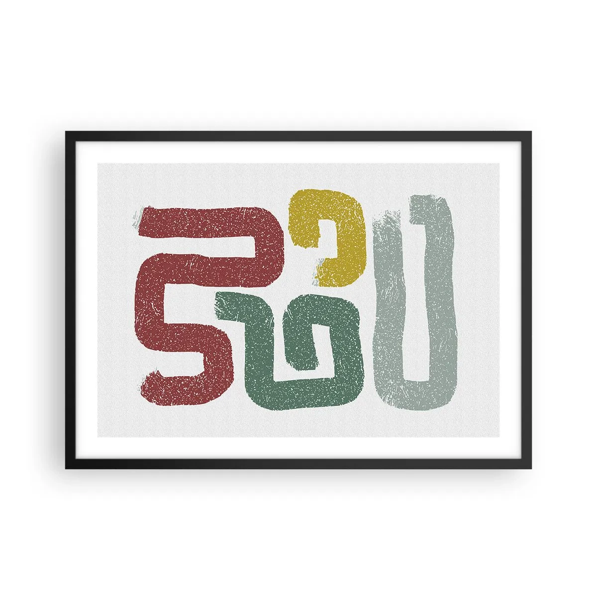 Plakat i sort ramme - På et ukendt sprog - 70x50 cm