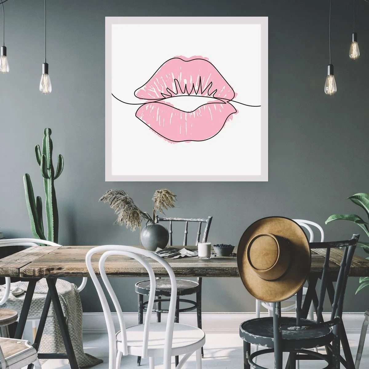 Plakat - Klar til at kysse? - 40x40 cm
