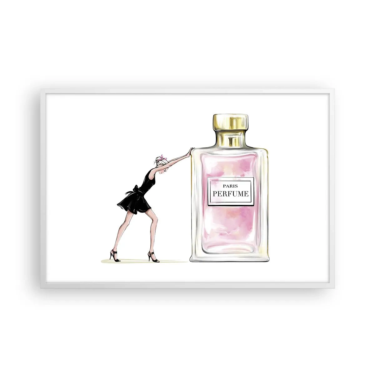 Plakat i hvid ramme - Essensen af kvindelighed - 91x61 cm