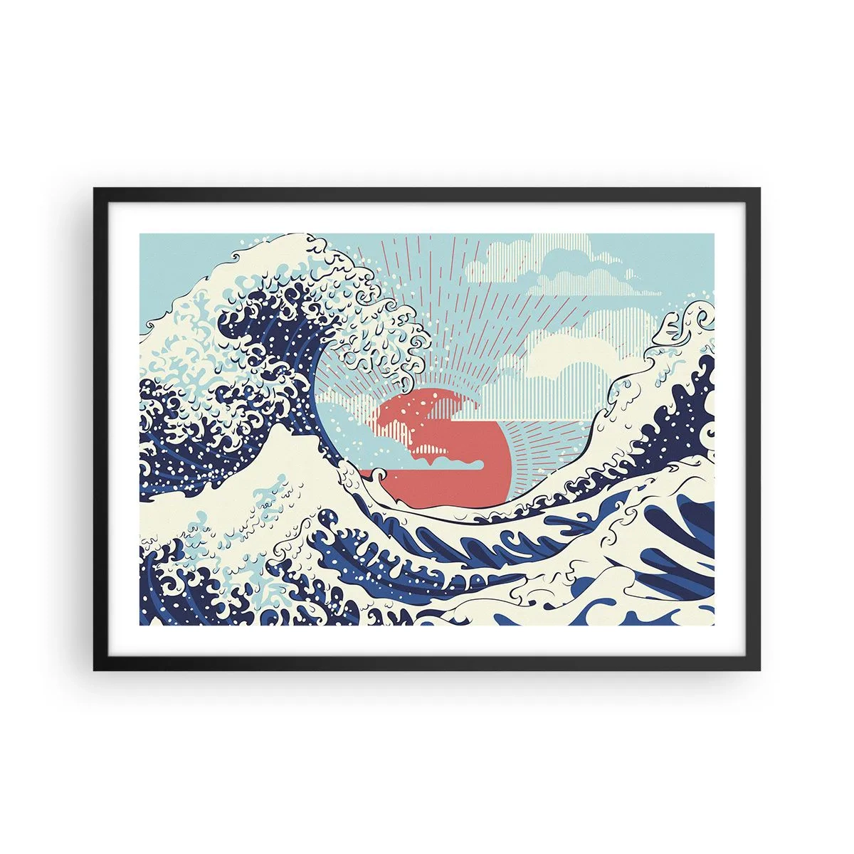 Plakat i sort ramme - Fra japanske inspirationer - 70x50 cm