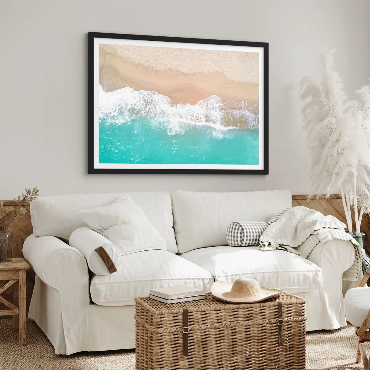 Plakat i sort ramme - Kærlig berøring - 40x30 cm