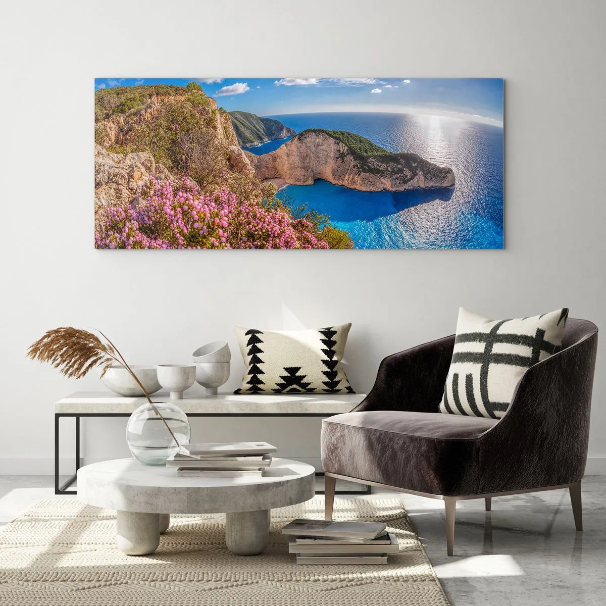 Billede på glas - Min store græske ferie - 90x30 cm