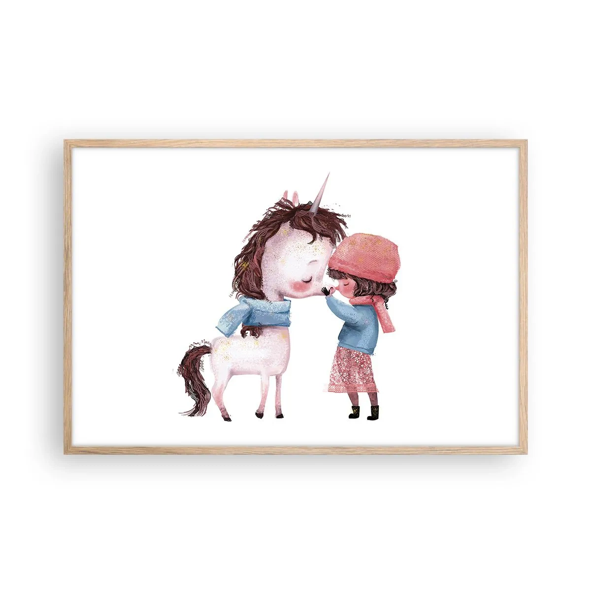 Plakat i ramme af lyst egetræ - En vinterhistorie - 91x61 cm