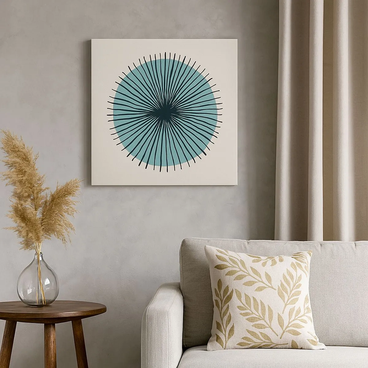 Lærredstryk - Billede på lærred - Strålende på blå - 30x30 cm