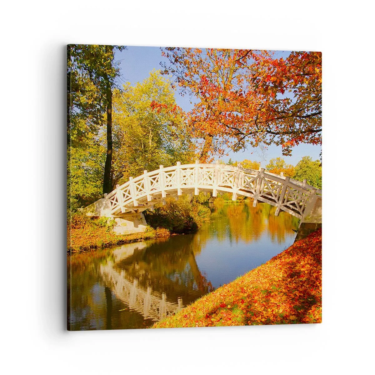Lærredstryk - Billede på lærred - På den hvide bro af suk - 70x70 cm
