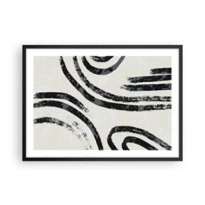 Plakat i sort ramme - Halvt stoppet - 70x50 cm