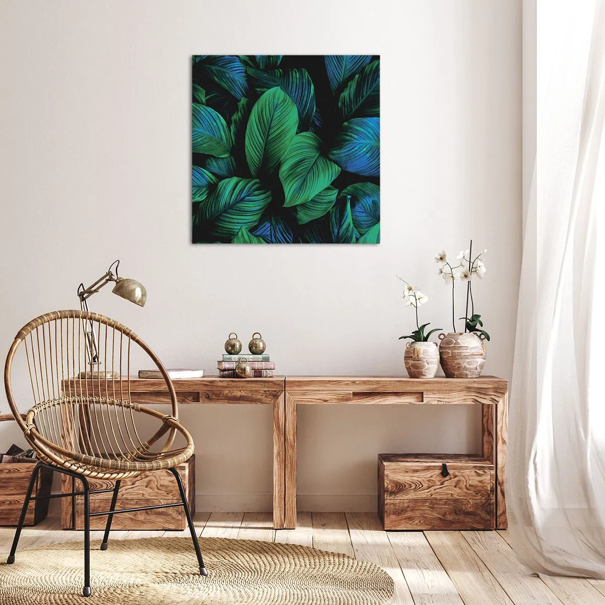 Lærredstryk - Billede på lærred - I den grønne flok - 70x70 cm