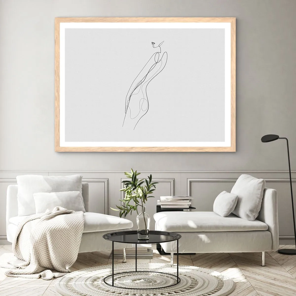 Plakat i ramme af lyst egetræ - Næppe et løfte - 50x40 cm