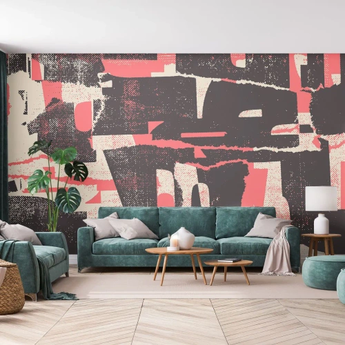 Fototapet Premium Canvas - Al trængsel og travlhed - Collage, Ældret, Stykke - 350x256 cm