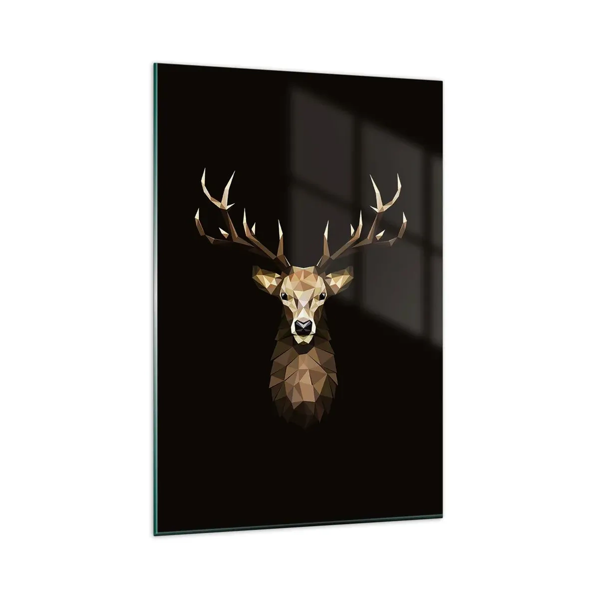 Billede på glas - Kubistisk hjort - 80x120 cm