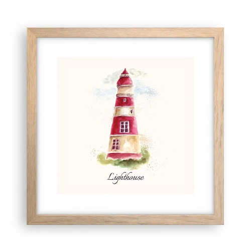 Plakat i ramme af lyst egetræ - Altid vejret omkring - 30x30 cm