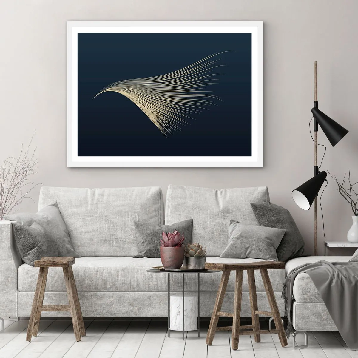 Plakat i hvid ramme - Som en engels hår - 91x61 cm