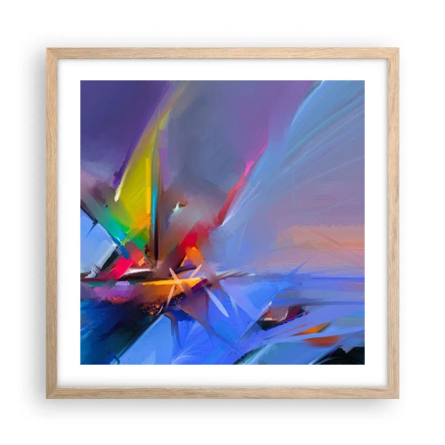 Plakat i ramme af lyst egetræ - Propeller som en fugl - 50x50 cm