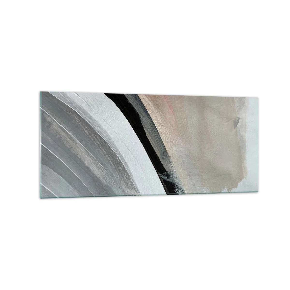 Billede på glas - Komposition: en bue af sort og gråt - 120x50 cm