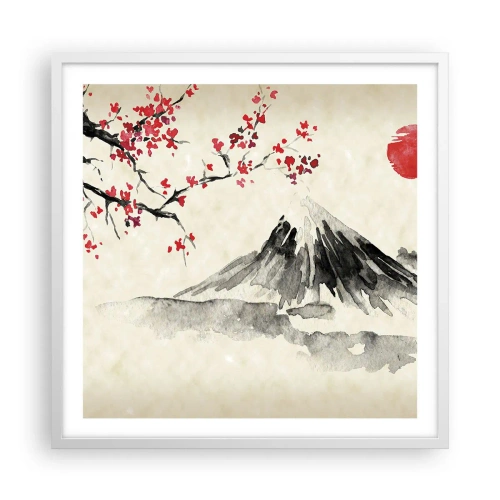 Plakat i hvid ramme - Bliv forelsket i Japan - 60x60 cm