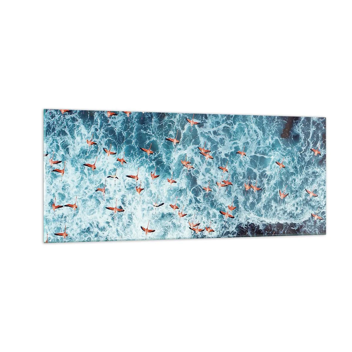 Billede på glas - Parade ved havet - 100x40 cm