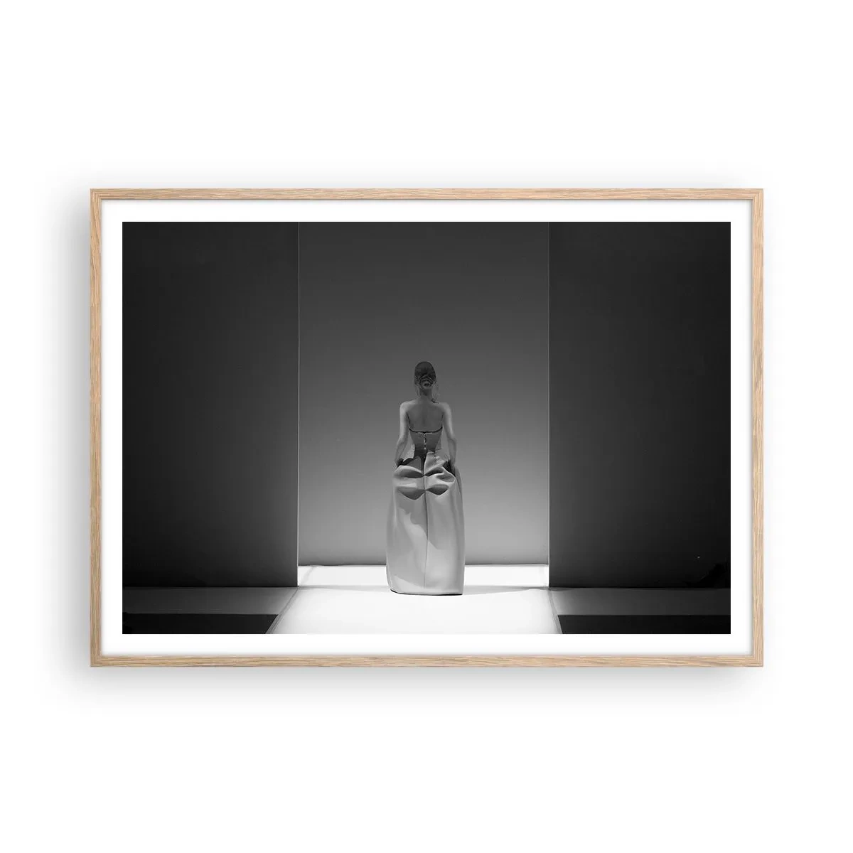 Plakat i ramme af lyst egetræ - Raffineret enkelhed - 100x70 cm