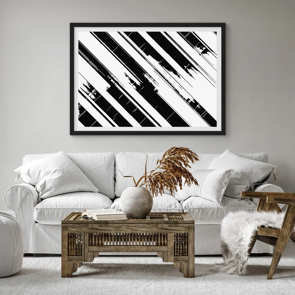 Plakat i sort ramme - Intens og dynamisk komposition - 70x50 cm